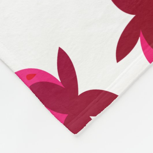 Rosa Erdbeerfeld Sommergebäck Naturfrüchte Fleecedecke (Ecke)