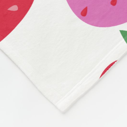 Rosa Erdbeerfeld Sommergebäck Naturfrüchte Fleecedecke (Ecke)