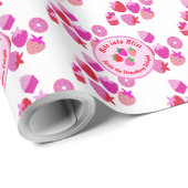 Rosa Erdbeerfeld Sommergebäck Naturfrüchte Geschenkpapier (Rolleneckpunkt)