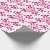 Rosa Erdbeerfeld Sommergebäck Naturfrüchte Geschenkpapier (Ecke)