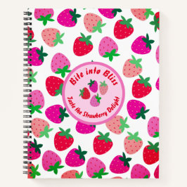 Rosa Erdbeerfeld Sommergebäck Naturfrüchte Notizblock