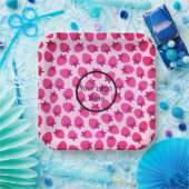 Rosa Erdbeerfeld Sommergebäck Naturfrüchte Pappteller (Party)