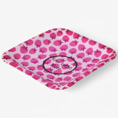 Rosa Erdbeerfeld Sommergebäck Naturfrüchte Pappteller (Gewinkelt)