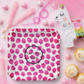 Rosa Erdbeerfeld Sommergebäck Naturfrüchte Pappteller (Party)