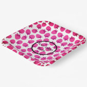 Rosa Erdbeerfeld Sommergebäck Naturfrüchte Pappteller (Gewinkelt)