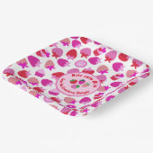 Rosa Erdbeerfeld Sommergebäck Naturfrüchte Pappteller (Gewinkelt)