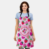 Rosa Erdbeerfeld Sommergebäck Naturfrüchte Schürze (Getragen)