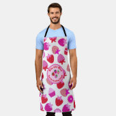 Rosa Erdbeerfeld Sommergebäck Naturfrüchte Schürze (Getragen)