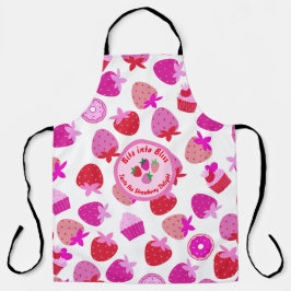 Rosa Erdbeerfeld Sommergebäck Naturfrüchte Schürze