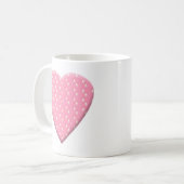 Rosa Erdbeerherz Kaffeetasse (Vorderseite Links)