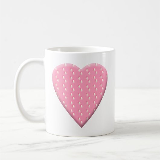 Rosa Erdbeerherz Kaffeetasse (Links)