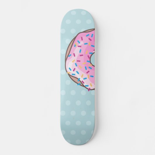 Rosa Erdbeerkrapfen Skateboard (Vorderseite)