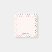 Rosa Erdbeermuster, individuelle Name Post-it Klebezettel (Vorderseite)