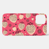 Rosa Erdbeermuster: nahtloses, süßes Design Case-Mate iPhone Hülle (Rückseite (Horizontal))