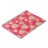 Rosa Erdbeermuster: nahtloses, süßes Design Notizblock (Linke Seite)