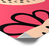 Rosa Erdbeermuster: nahtloses, süßes Design Poster (Ecke)