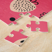 Rosa Erdbeermuster: nahtloses, süßes Design Puzzle (Seite)