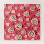 Rosa Erdbeermuster: nahtloses, süßes Design Puzzle (Horizontal)