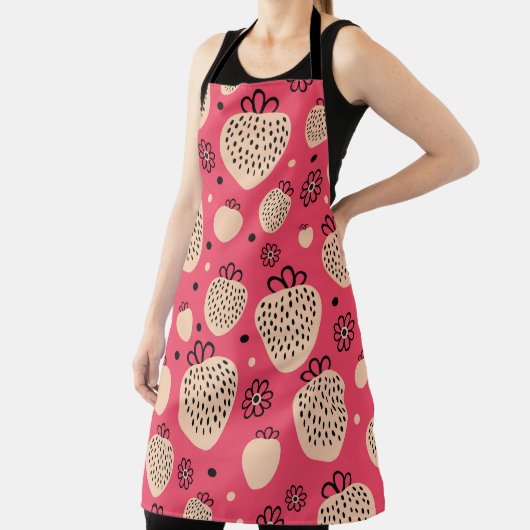 Rosa Erdbeermuster: nahtloses, süßes Design Schürze (InSitu)