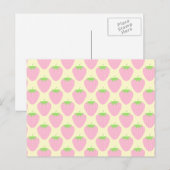 Rosa Erdbeermuster. Postkarte (Vorne/Hinten)