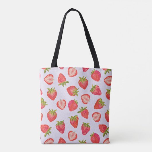 Rosa Erdbeermuster Tasche (Rückseite)