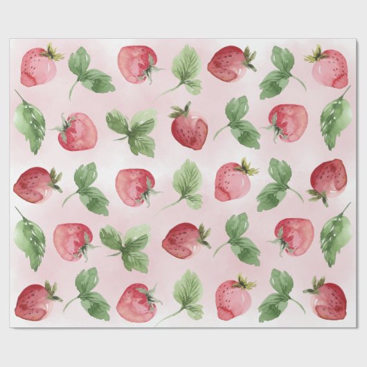 Rosa Erdbeerpapier Geschenkpapier (Flach)