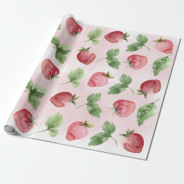 Rosa Erdbeerpapier Geschenkpapier