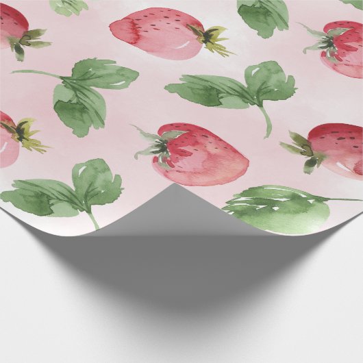 Rosa Erdbeerpapier Geschenkpapier (Ecke)