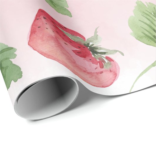 Rosa Erdbeerpapier Geschenkpapier (Rolleneckpunkt)