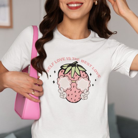 Rosa ErdbeerSelbstreinigung Liebe ist die beste Li T-Shirt