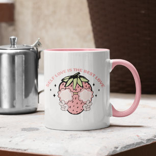 Rosa ErdbeerSelbstreinigung Liebe ist die beste Li Tasse
