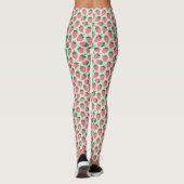 Rosa Erdbeersommer-Muster Leggings (Rückseite)