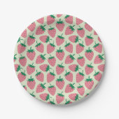 Rosa Erdbeersommer-Muster Pappteller (Vorderseite)