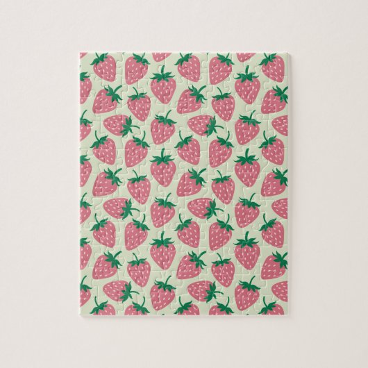 Rosa Erdbeersommer-Muster Puzzle (Vertikal)