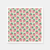 Rosa Erdbeersommer-Muster Serviette (Vorderseite)