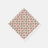 Rosa Erdbeersommer-Muster Serviette (Ecke)