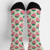 Rosa Erdbeersommer-Muster Socken (Oben)