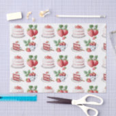 Rosa Erdbeertorte-Muster Seidenpapier (Handwerk)