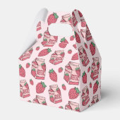 Rosa Erdbeerzmilch Muster Geschenkschachtel (Rückseite)