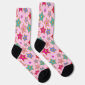 Rosa Erde, verzierte Goldperlen Socken (Rechts)