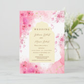 Rosa erdfarbene Blume indianischer Hochzeit Einladung (Stehend Vorderseite)