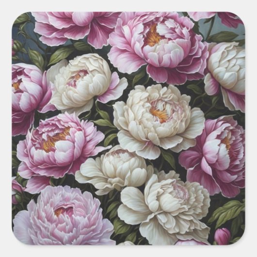 Rosa Erdnüsse Quadratischer Aufkleber (Vorderseite)