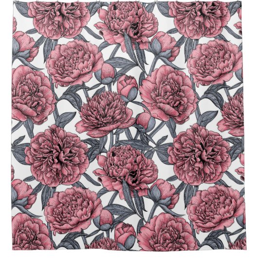 Rosa Erdnussgarten Duschvorhang (Vorderseite)