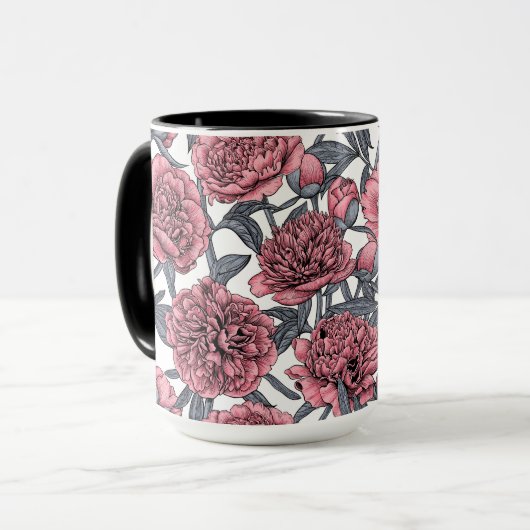 Rosa Erdnussgarten Tasse (Vorderseite Links)