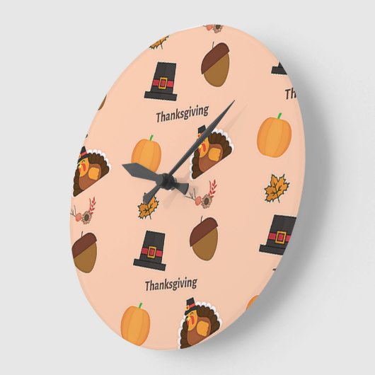 Rosa Erntedank Große Wanduhr (Winkel)