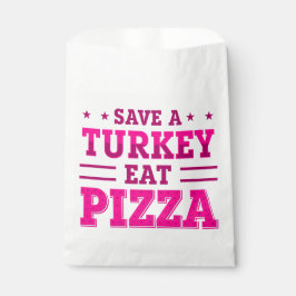 Rosa Erntedank rette Pizza aus Putenmilch Geschenktütchen