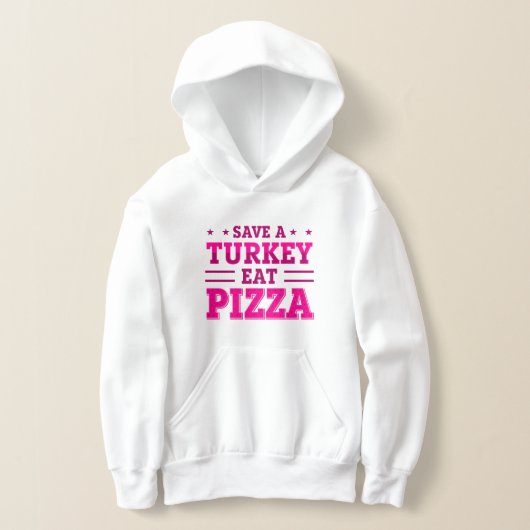 Rosa Erntedank rette Pizza aus Putenmilch Hoodie (Ablage )
