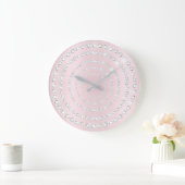 Rosa erröten Diamant-Unendlichkeits-Kreis Vip Große Wanduhr (Zuhause)