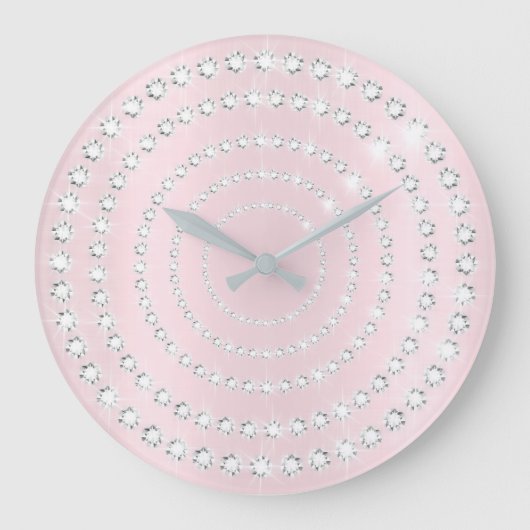 Rosa erröten Diamant-Unendlichkeits-Kreis Vip Große Wanduhr (Vorderseite)