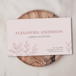 Rosa Erröten Elegante Ästhetikerin Visitenkarte